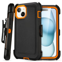 for Black iPhone 15 Case with Belt Clip, Shockproof Heavy Duty Rugged, 3 Layers of Sturdy,Anti-Drop, Military-Grade Defender Cover for iPhone 15 Case Black