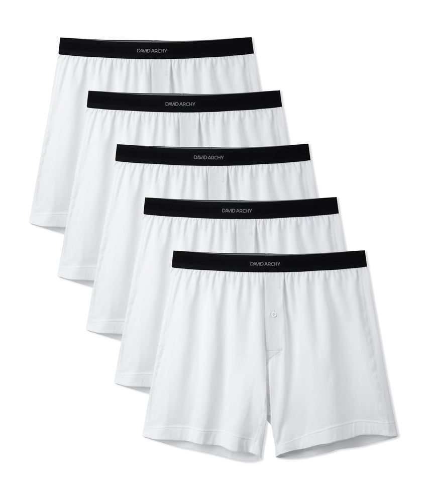 DAVID ARCHY Combed Cotton Boxers for Men Soft Underwear Mens Boxers Knit Boxer Shorts for Men Pack