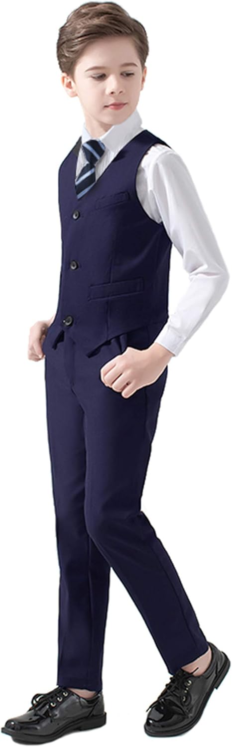Boys Suits 5 Piece Slim Fit Suit for Kids Formal Ring Bearer Suits
