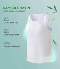 DAVID ARCHY Men's Tank Top Bamboo Rayon Undershirts Tank Shirt Moisture-Wicking A-Shirt for Men, 3 or 5 Pack