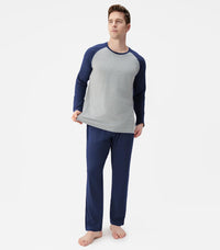 DAVID ARCHY Mens Pajamas Set - Soft Pj Sets for Men Long Sleeve Pajamas Men Cotton Mens Pjs Sets Loungewear with Pockets