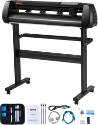 VEVOR 34inches Vinyl Cutter Machine, Bluetooth Cutting Plotter Machine, 400in/10m Accuracy Steel Roller Shaft Adjustable Speed Force, SignMaster Tool Kit for Sign Making Windows & Mobile