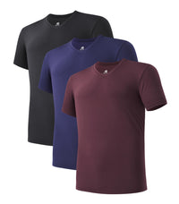 DAVID ARCHY Men's Undershirts Micro Modal Ultra Soft T-Shirts Stretch Moisture-Wicking Crewneck/V-Neck Tees for Men, 3-Pack
