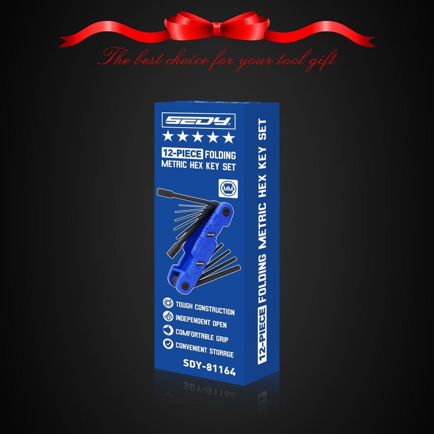 SEDY 32-Piece Hex Key Wrench Set, Metric and SAE Allen Wrenches (0.028-3/8 inch, 0.7-10 mm) L Shape Allen Keys, Chrome Vanadium Steelwith 2x Extension Handle