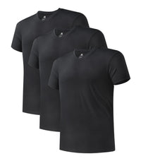 DAVID ARCHY Men's Undershirts Micro Modal Ultra Soft T-Shirts Stretch Moisture-Wicking Crewneck/V-Neck Tees for Men, 3-Pack
