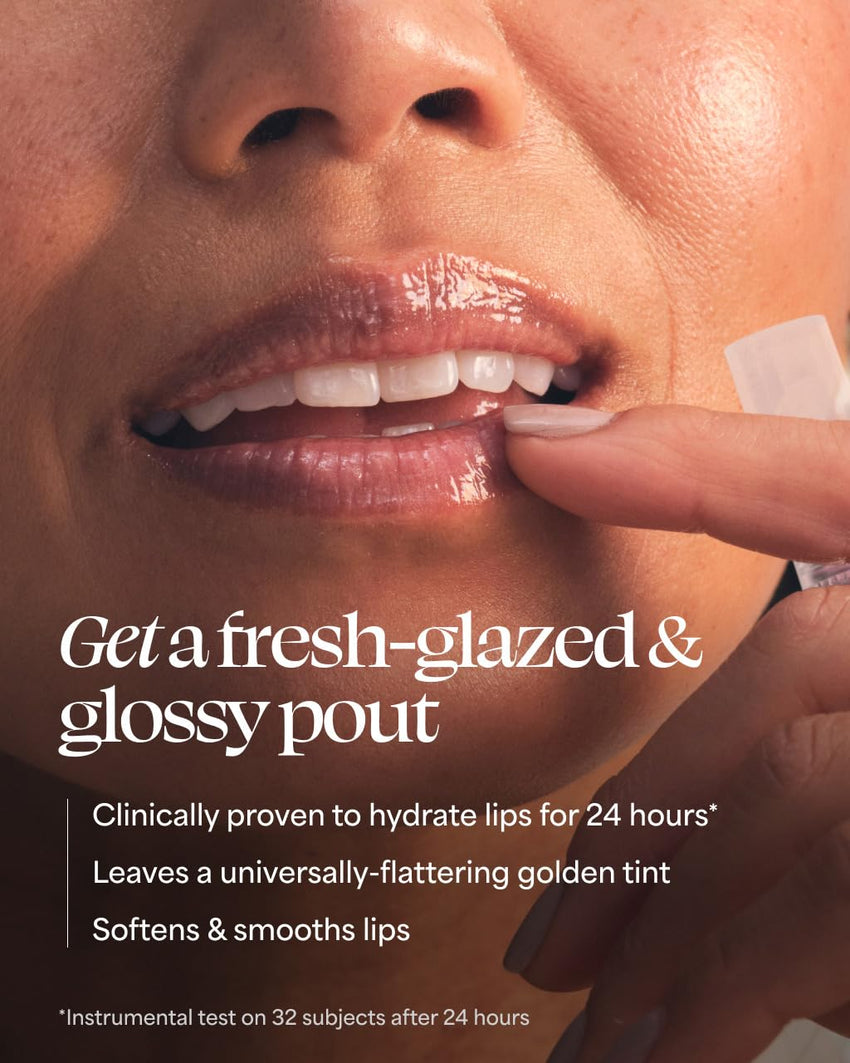 TULA Skin Care Glaze Plumping Lip Treatment - Hydrating & Glossy Lip Balm with Hyaluronic Acid & Peptides, 0.28 oz.