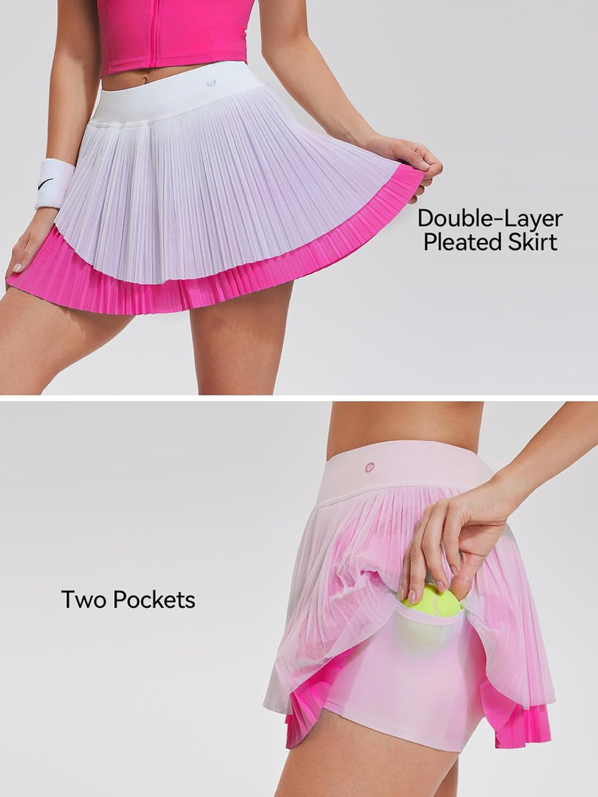 Airfree Tennis Skirt Sets for Women Outfits Lapel Collar Sleeveless Vests Patchwork Pleated Skirt Sets