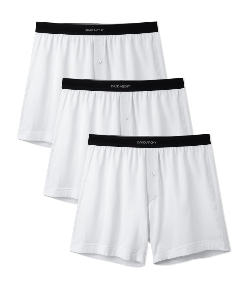 DAVID ARCHY Combed Cotton Boxers for Men Soft Underwear Mens Boxers Knit Boxer Shorts for Men Pack