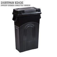 United Solutions Highboy Waste Container with Swing Lid, 23 Gallon, Space Saving Slim Profile and Easy Bag Removal, Handles for Easy Carrying, Indoor/Outdoor Use, Black, 1-Pack.