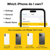 Black for iPhone 16 Case with Belt Clip Holster, Heavy Duty Rugged Military Grade Shockproof Case for iPhone 16 Case Protective Cover with Kickstand 6.1 Inch