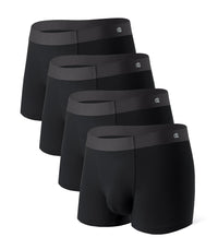DAVID ARCHY Men's Underwear Trunks Modal Support Pouch Ultra Soft Breathable Seamless Underwear for Men 4 Pack