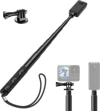 ATUMTEK 45" Invisible Selfie Stick, 1/4" Extended Monopod Pole, Solid and Compact Design for Insta360, for GoPro, DJI, Action Camera (Buckle Mount for GoPro and Wrist Strap Included)