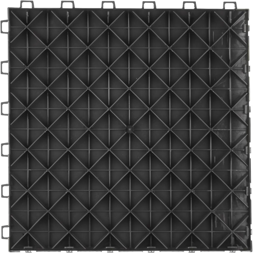 VEVOR Garage Tiles Interlocking, 12 x 12 x 0.53 inch 50 Pack Garage Floor Covering Tiles, Non-Slip Double-Sided Texture Garage Flooring Tiles, for Garages, Basements, Repair Shops, Black