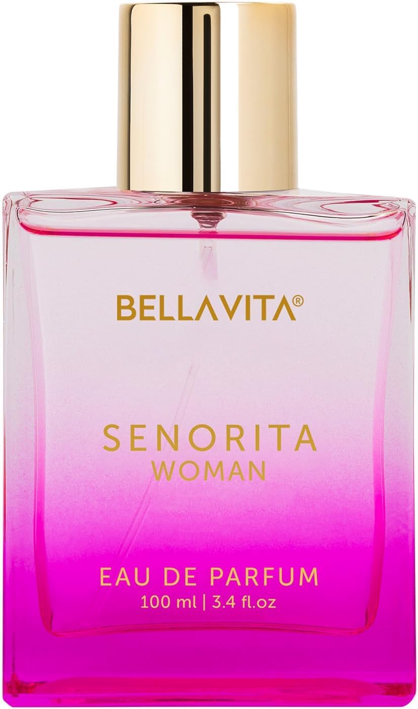 BellaVita Luxury SENORITA Perfume for Women (3.4 fl.oz) | Floral & Fruity Fragrance with Pomegranate, Mint & Musk | Notes of Yuzu and Lotus | Vegan & Cruelty-Free Womens Perfume
