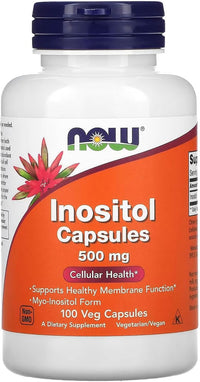 NOW Foods Supplements, Inositol 500 mg, Healthy Membrane Function*, Cellular Health*, 100 Veg Capsules