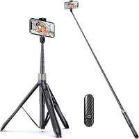 ATUMTEK 51" Selfie Stick Tripod, All in One Extendable Phone Tripod Stand with Bluetooth Remote 360° Rotation for iPhone and Android Phone Selfies, Video Recording, Vlogging, Live Streaming, Black