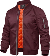 7DAY'SMens Bomber Jacket Windproof Windbreaker Thermal Quilted Jacket Warm Winter Padded Coats