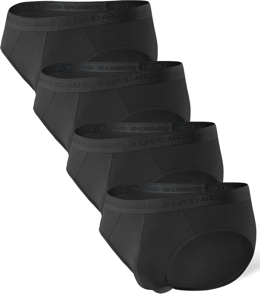 DAVID ARCHY Men's Underwear Ultra Soft Modal Dual Pouch Briefs Support Comfortable lightweight Briefs for Men 4 or 7 Pack