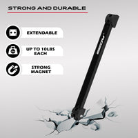 48" Heavy Duty Garage Wall Organizer, Wall Mount Tool Storage Rack with Adjustable Hooks, Garden Tool Organizer Hold Up to 300lbs, Easy Installation (3 Panels, 8 Hooks, 3 Straps)