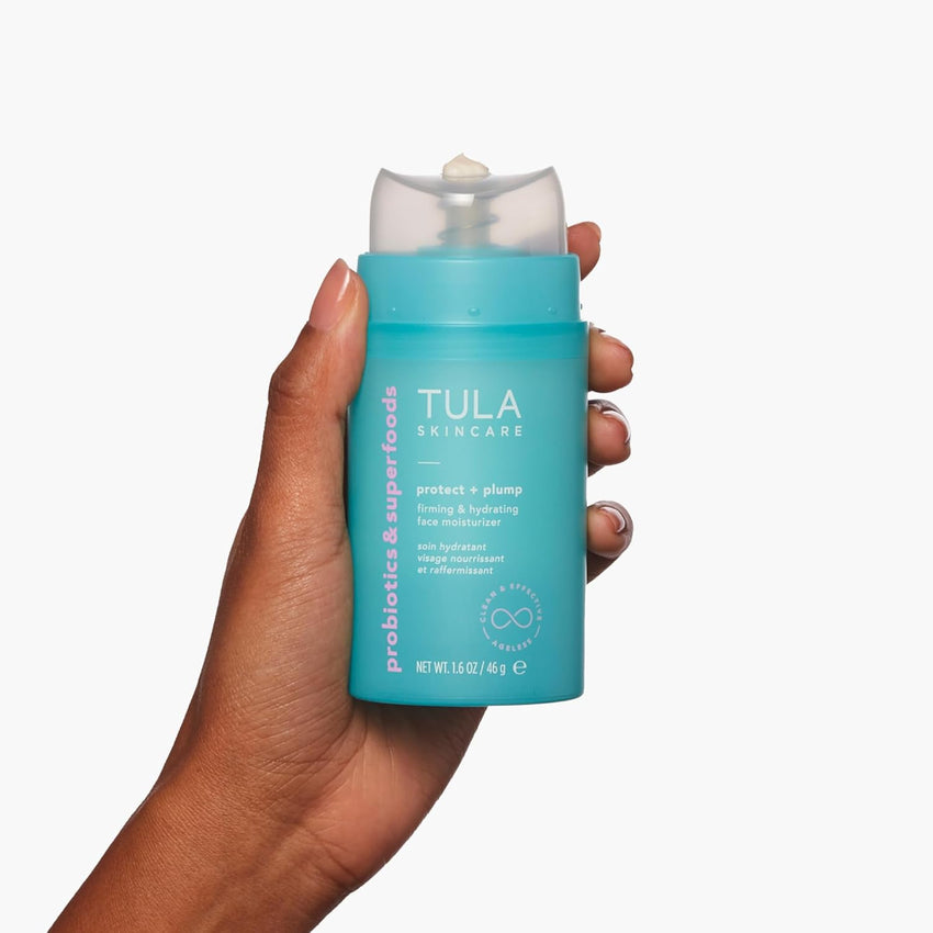 TULA Skin Care Protect + Plump Firming & Hydrating Face Moisturizer - Skincare-First, Daily Ageless Moisturizer, Minimizes the Look of Wrinkles & Fine Lines, 1.6 oz.