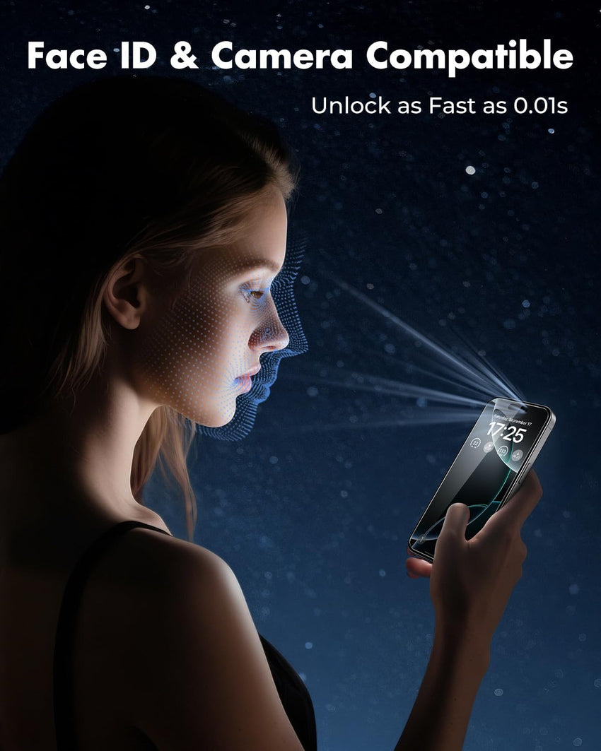 UNBREAKcable iPhone 16 Pro Max Screen Protector 3-Pack, 3 Tempered Glass + 3 Camera Lens Protectors, 9H Hardness, HD Clarity, Anti-Fingerprint, Case Friendly, 6.9 Inch