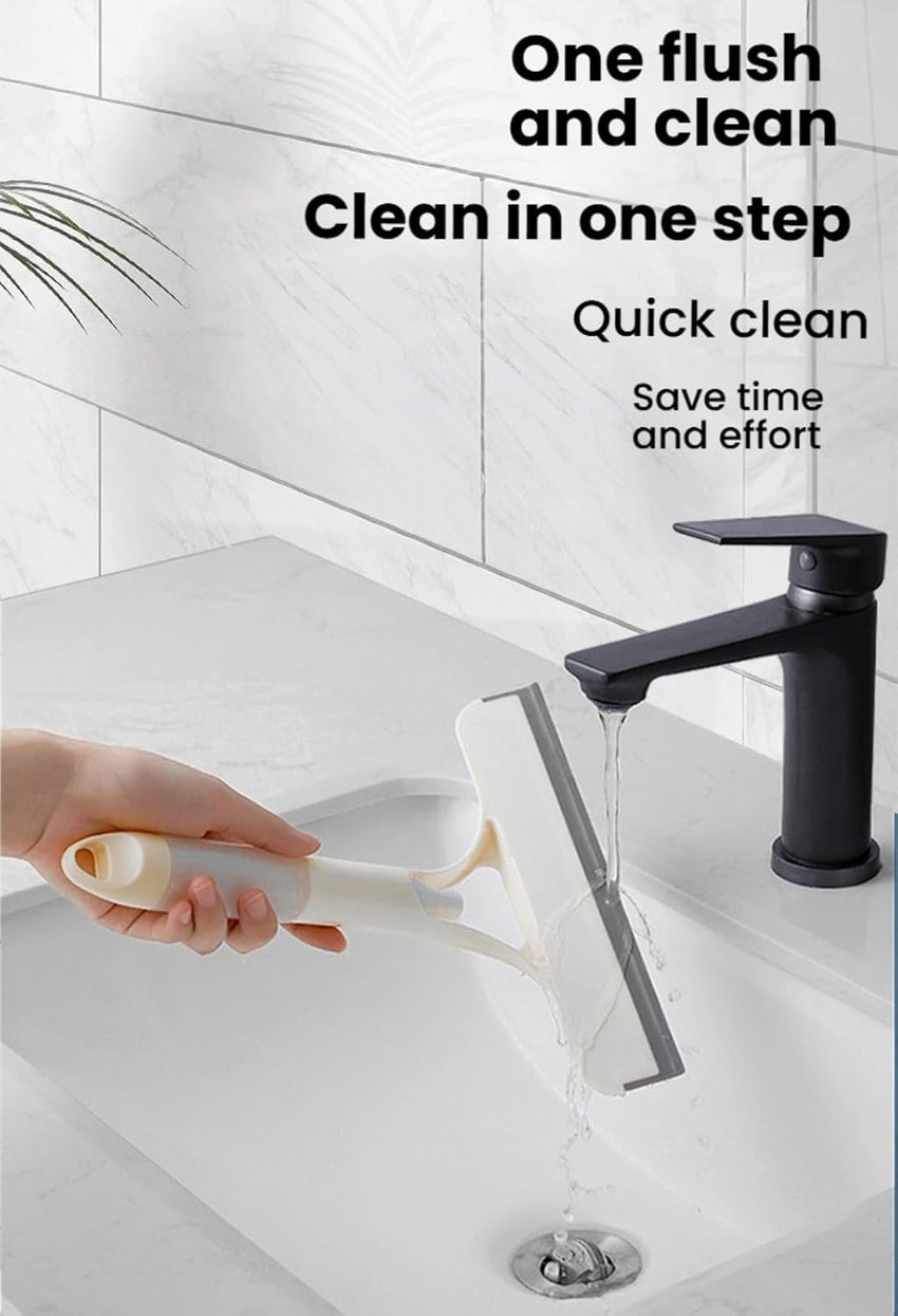 3 in 1 Window Cleaning Scraper Glass, 2025 New Squeegee for Shower Glass, Spray Away Cleaner Shower Squeegee for Glass Doors Brush - All-Purpose Squeegee for Window Cleaner Tool (Grey)