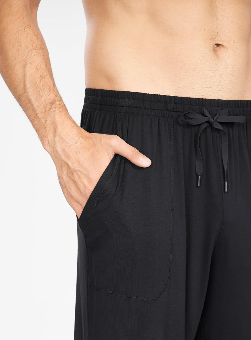 DAVID ARCHY Mens Pajama Shorts Bamboo Rayon Sleep Shorts Soft Comfy Breathable Lounge Pants with Pockets 2 Pack