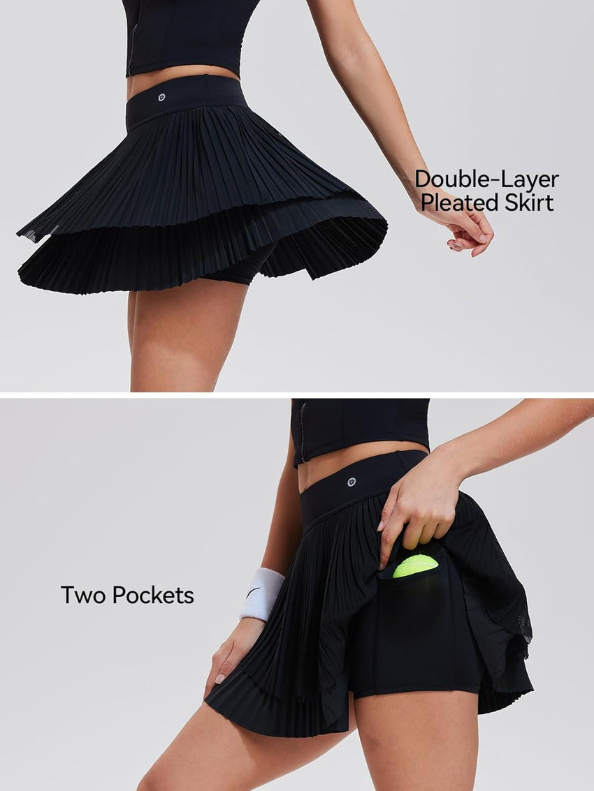 Airfree Tennis Skirt Sets for Women Outfits Lapel Collar Sleeveless Vests Patchwork Pleated Skirt Sets