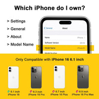 Black for iPhone 16 Case with Belt Clip Holster, Heavy Duty Rugged Military Grade Shockproof Case for iPhone 16 Case Protective Cover with Kickstand 6.1 Inch