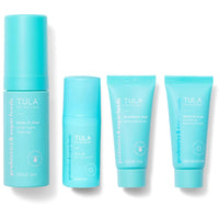 TULA Skin Care Clear Skin Starters Acne & Blemish Fighting Discovery Kit - Foam Cleanser, Correcting Gel, Moisturizer, Treatment Mask and Travel Bag to Treat & Prevent Acne, 4-Piece Kit