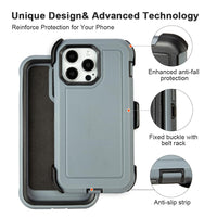 for Black iPhone 16 Pro Case with Belt Clip, for Shockproof iPhone 16 Pro Case Heavy Duty,3 Layers of Sturdy,Anti-Drop,Military-Grade Defender Cover for iPhone 16Pro Case Black