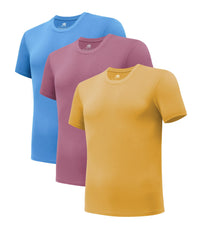 DAVID ARCHY Men's Undershirt Bamboo Rayon Moisture-Wicking Crewneck T-Shirts Stretch Tees for Men, 3 or 5 Pack