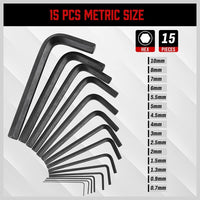 SEDY 32-Piece Hex Key Wrench Set, Metric and SAE Allen Wrenches (0.028-3/8 inch, 0.7-10 mm) L Shape Allen Keys, Chrome Vanadium Steelwith 2x Extension Handle