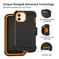 for Black iPhone 15 Case with Belt Clip, Shockproof Heavy Duty Rugged, 3 Layers of Sturdy,Anti-Drop, Military-Grade Defender Cover for iPhone 15 Case Black