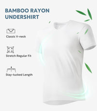 DAVID ARCHY Men's Undershirt Bamboo Rayon Moisture-Wicking V-Neck T-Shirts Stretch Tees for Men, 3 or 5 Pack
