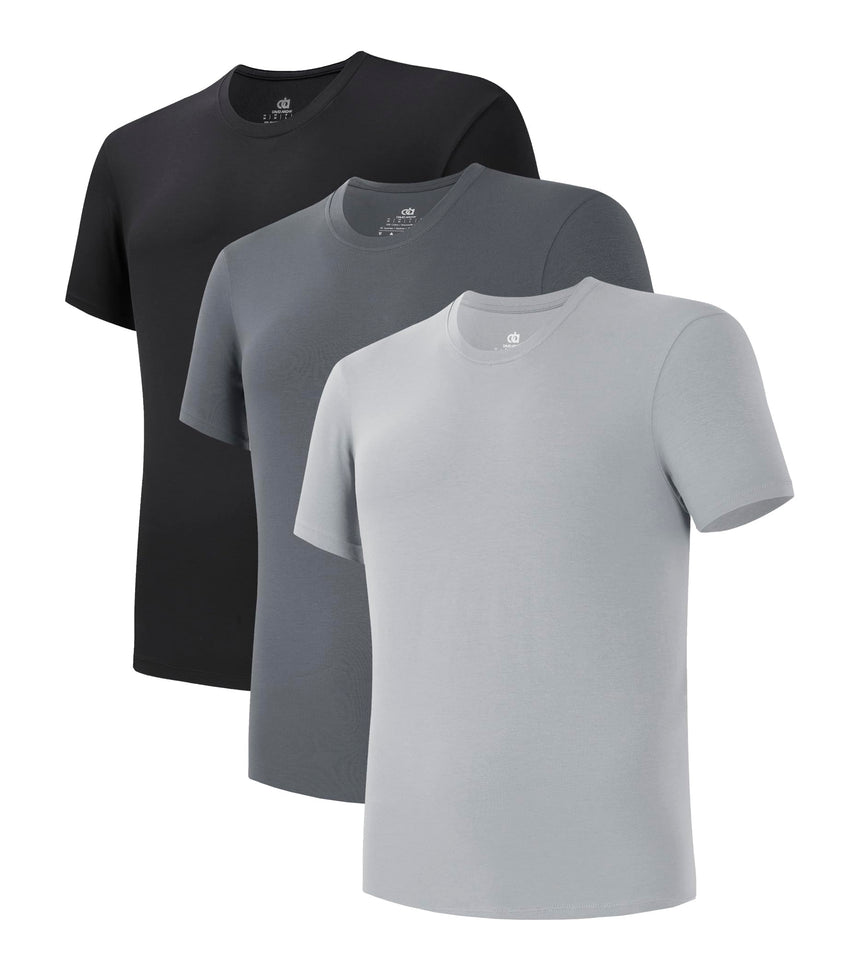 DAVID ARCHY Men's Undershirts Combed Cotton T-Shirt Soft Moisture-Wicking Undershirt Crew Neck or V Neck Tees 3 Pack