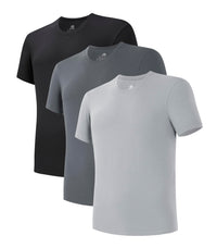 DAVID ARCHY Men's Undershirts Combed Cotton T-Shirt Soft Moisture-Wicking Undershirt Crew Neck or V Neck Tees 3 Pack