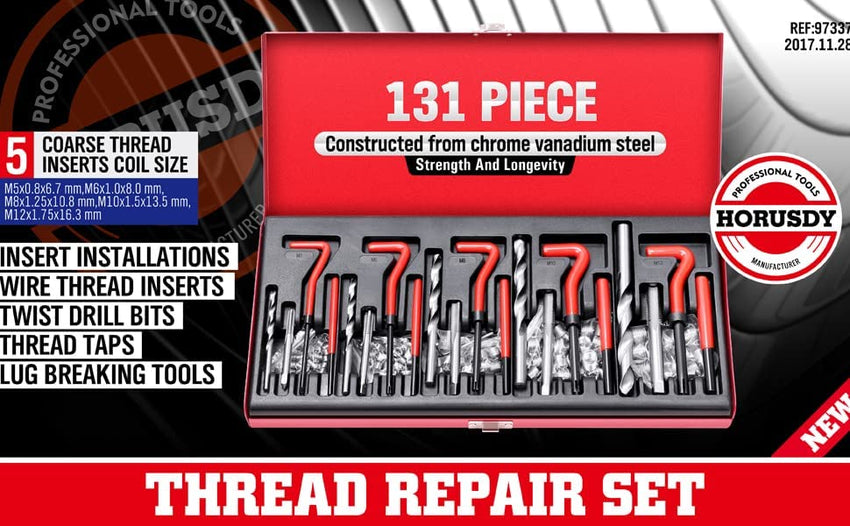 Thread Repair Thread Chaser Tool Set - 49PCS Thread Cleaner Rethreading Master Kit Metric SAE Bolt Restorer File Nut Rethreader Automotive Wheel Stud Spark Plug Engine Standard Screw Threading UNC UNF