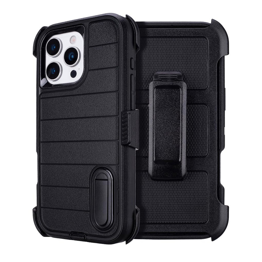 for Phone Case iPhone 16 Pro Case Black with Belt Clip Heavy Duty Holster for Shockproof Cases,3 Layers of Sturdy,Military Grade Defender Cover for iPhone 16 Pro Cases Black 6.3 Inch