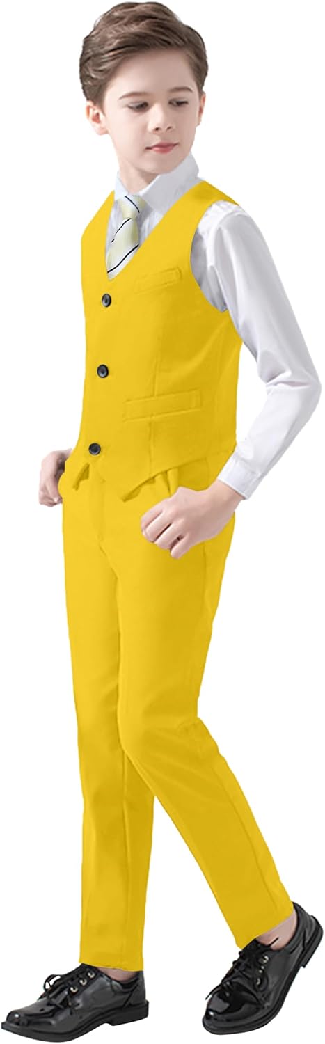 Boys Suits 5 Piece Slim Fit Suit for Kids Formal Ring Bearer Suits