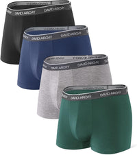 DAVID ARCHY Mens Trunks Underwear Soft Breathable Rayon Made from Bamboo Trunk No Fly Pouch