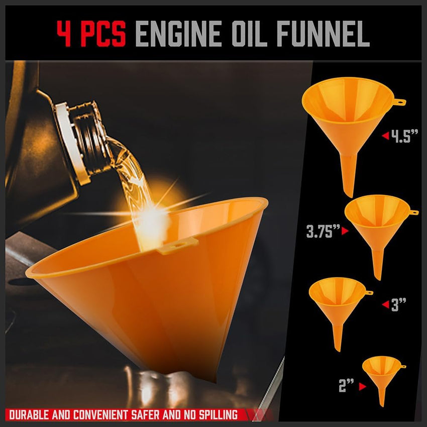 Ultimate No Spill Coolant Funnel Kit - 19-Piece Spill-Free Radiator Funnel Set, Spill Proof Radiator Bleeder Kit, Coolant Filling, Radiator Filler, Extra Funnels and Adapters for Universal Vehicle