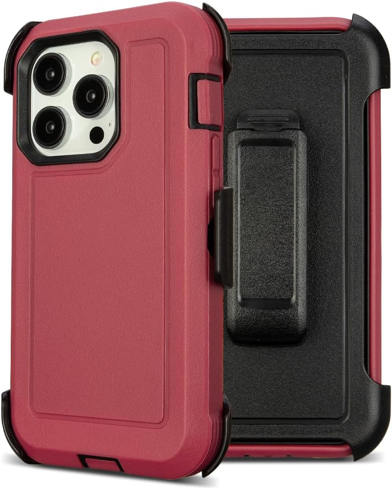 for iPhone 16 Pro Max Case with Belt Clip Holster,for iPhone Pro Max 16 Case with Stand,Heavy Duty Rugged,Anti-Drop,for Protective PhoneCase iPhone16 ProMax Cases Red