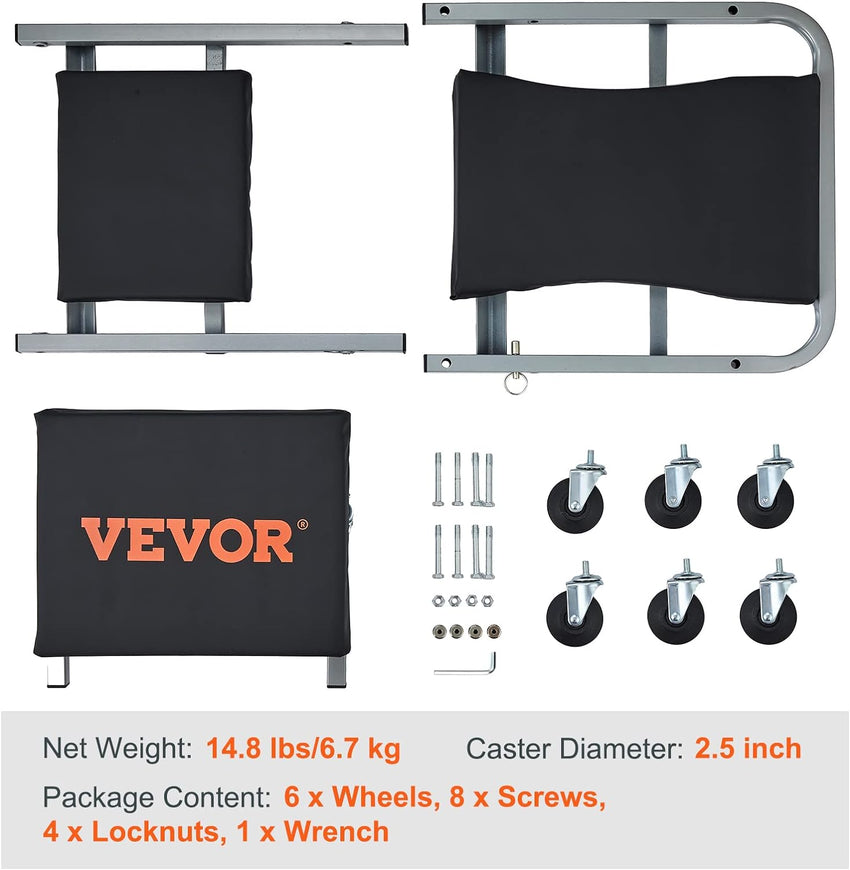 VEVOR Mechanic Creeper, Garage Gift, 36" Z Creeper Seat, 2 in 1 Mechanic Gifts, 300 lbs Capacity, Low Profile Creeper with 6 pcs Wheels in Garage/Shop for Fathers Day Tool Gift