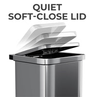 EconoHome 20 Gallon Stainless Steel Large Kitchen Trash Can with Foot Pedal, Soft Close Lid, and Trash Bag Retainer Rim
