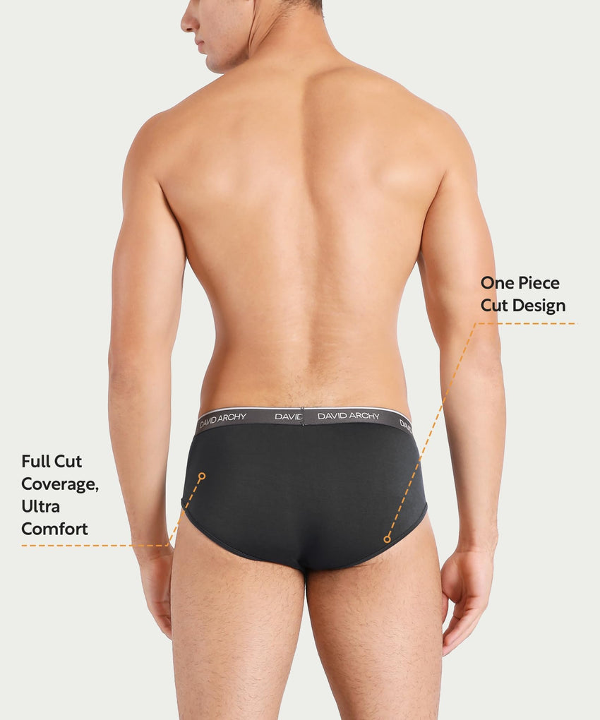 DAVID ARCHY Men's Underwear Briefs Rayon Made from Bamboo Wicking-Moisture Support Pouch Soft Underwear for Men 4 or 7 Pack