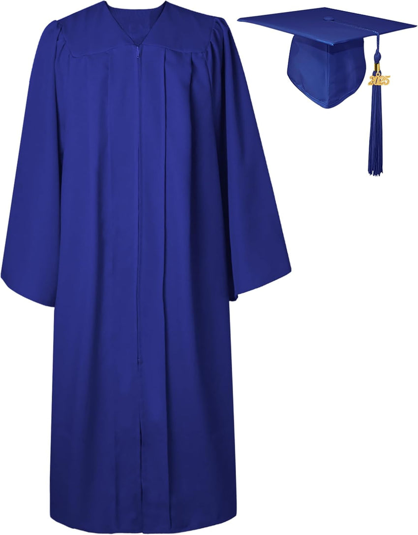 GraduatePro Matte Graduation Cap and Gown Class of 2025 Set Bulk with Tassel for High School & College 12 Colors
