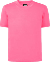 QBK 2T to Youth Neon Shirt Kids UPF 50+ Dry Fit Athletic Short Sleeve Rash Guard T Shirts for Boys Girls Sports Undershirt