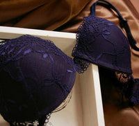 Nanier Women's Solid Lace Push up Bra Set