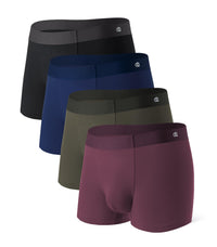 DAVID ARCHY Men's Underwear Trunks Modal Support Pouch Ultra Soft Breathable Seamless Underwear for Men 4 Pack